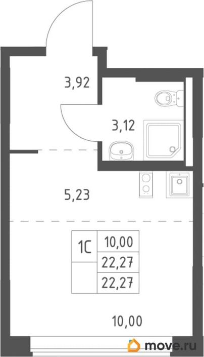 студия, 22.27 м&sup2;