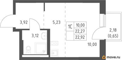 студия, 22.92 м&sup2;