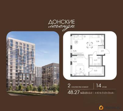 2-комн. квартира, 48.27 м&sup2;