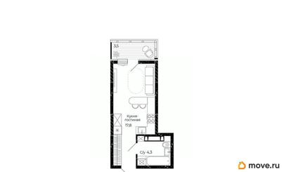 студия, 23.1 м&sup2;