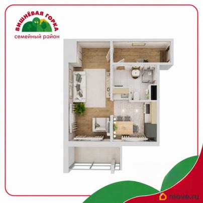 1-комн. квартира, 37.23 м&sup2;