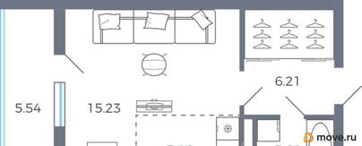 студия, 32.89 м&sup2;