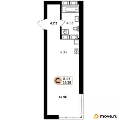 студия, 29.2 м&sup2;