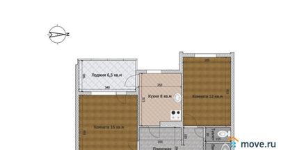 2-комн. квартира, 49 м&sup2;