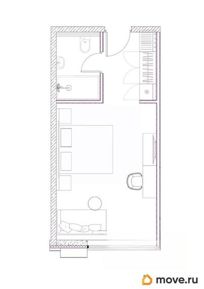1-комн. апартаменты, 28.02 м&sup2;