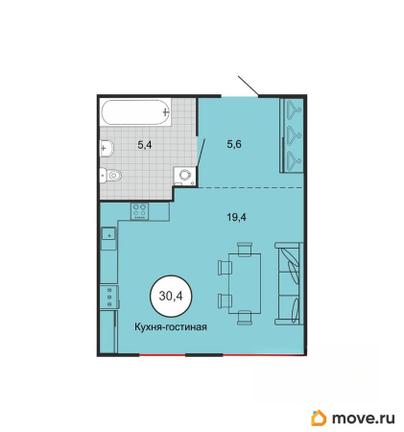 1-комн. квартира, 30.4 м&sup2;
