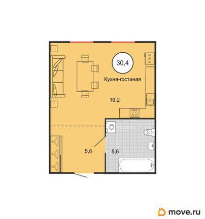 1-комн. квартира, 29.9 м&sup2;