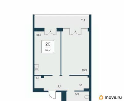 3-комн. квартира, 67.7 м&sup2;