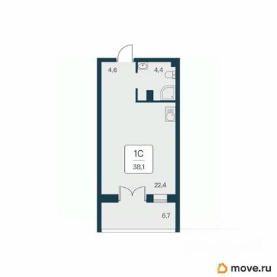 студия, 38.1 м&sup2;
