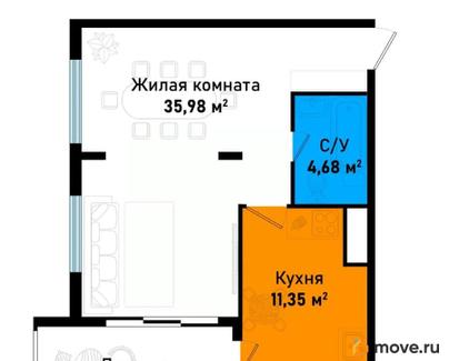 1-комн. квартира, 63.51 м&sup2;