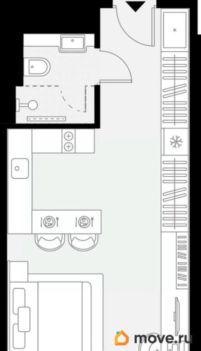 1-комн. апартаменты, 30.69 м&sup2;