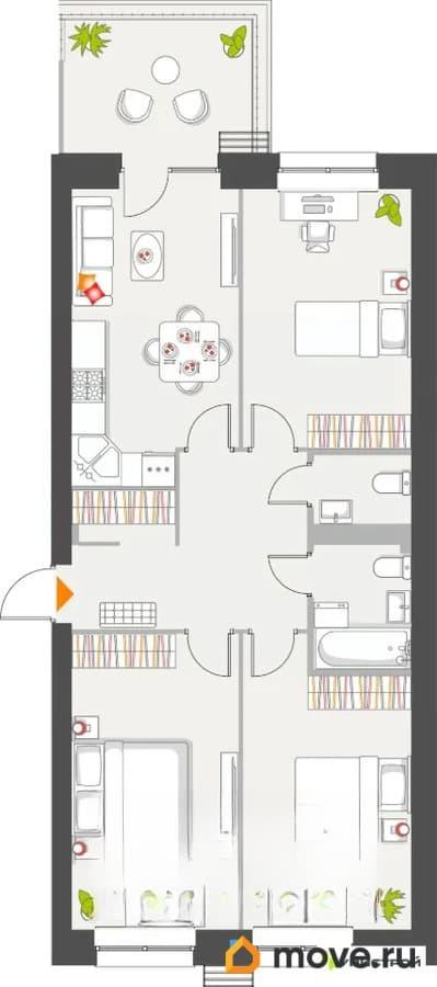 3-комн. квартира, 80.07 м&sup2;