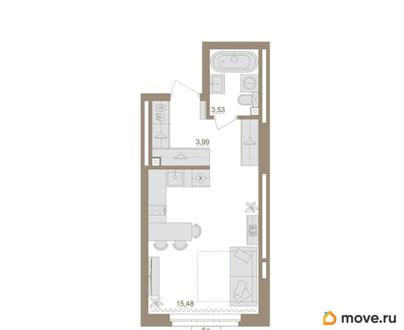 1-комн. квартира, 28.02 м&sup2;