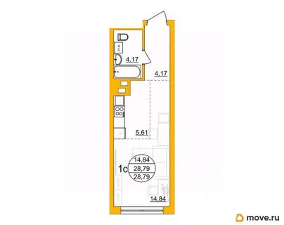 студия, 28.37 м&sup2;
