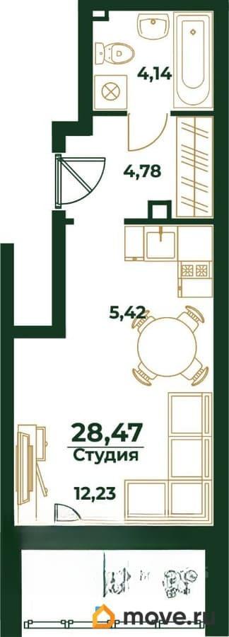 студия, 28.47 м&sup2;