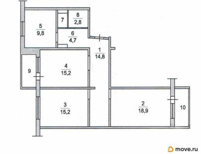 3-комн. квартира, 82.6 м&sup2;
