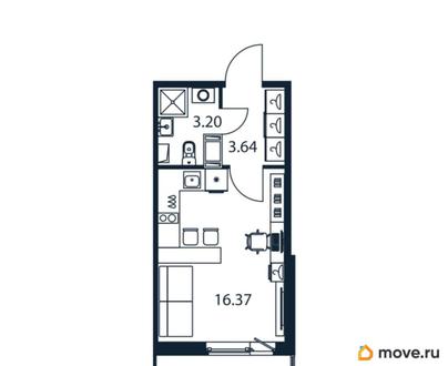 студия, 22.9 м&sup2;