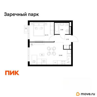 1-комн. квартира, 37.65 м&sup2;