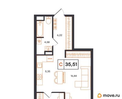 студия, 35.51 м&sup2;