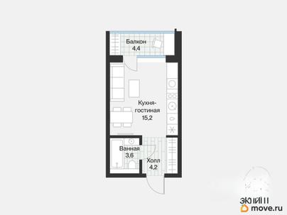 студия, 25.19 м&sup2;
