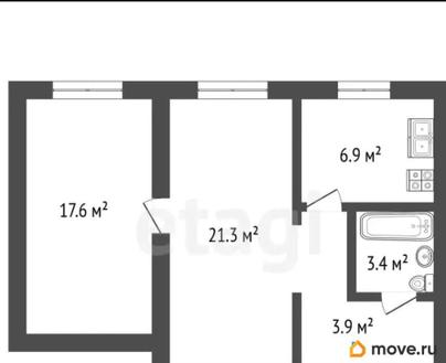 2-комн. квартира, 53 м&sup2;