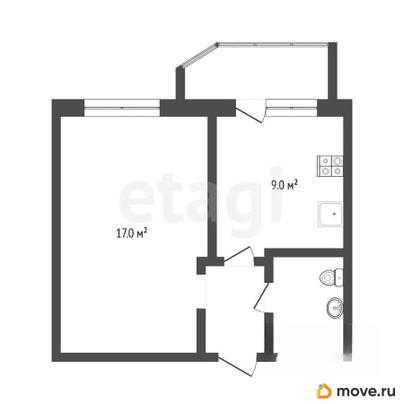 1-комн. квартира, 30.7 м&sup2;