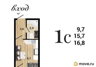 студия, 16.72 м&sup2;