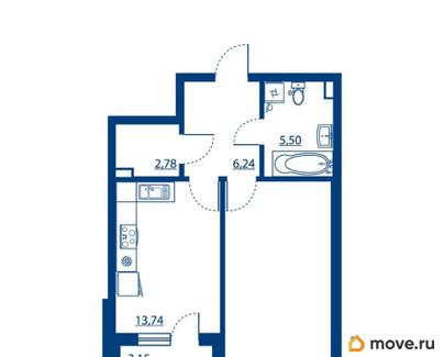 1-комн. квартира, 48.22 м&sup2;