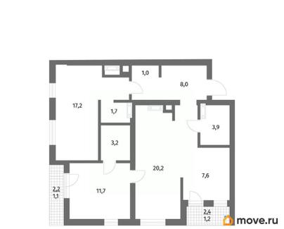 3-комн. квартира, 77.9 м&sup2;
