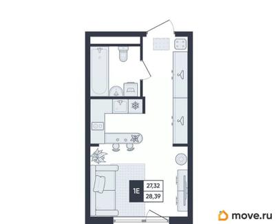 студия, 28.4 м&sup2;