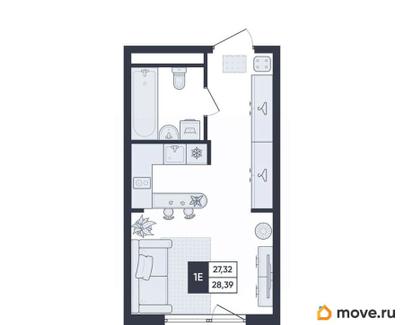 студия, 28.4 м&sup2;