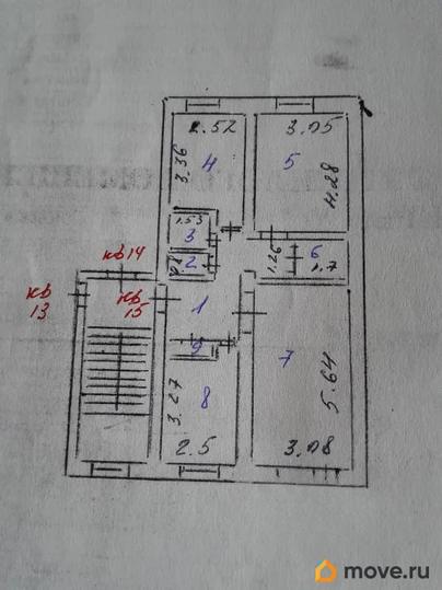 3-комн. квартира, 62 м&sup2;