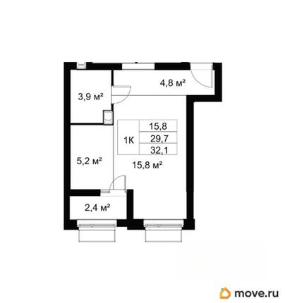 студия, 32.1 м&sup2;