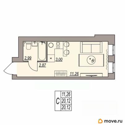 студия, 20.12 м&sup2;