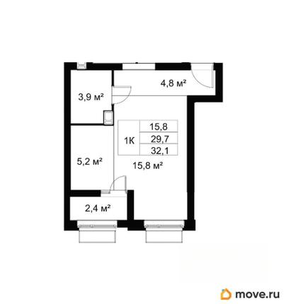 студия, 32.1 м&sup2;