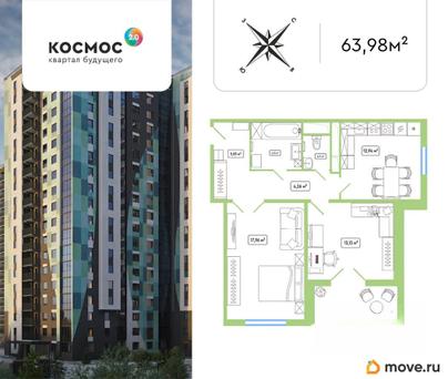 2-комн. квартира, 61 м&sup2;