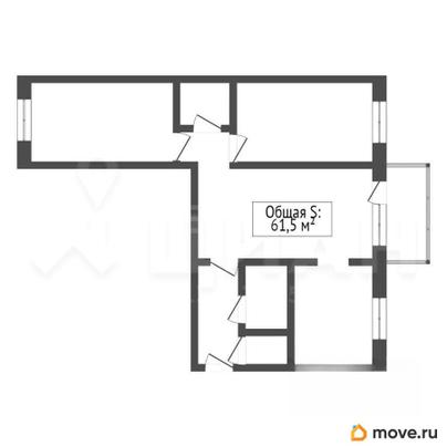 3-комн. квартира, 62.7 м&sup2;