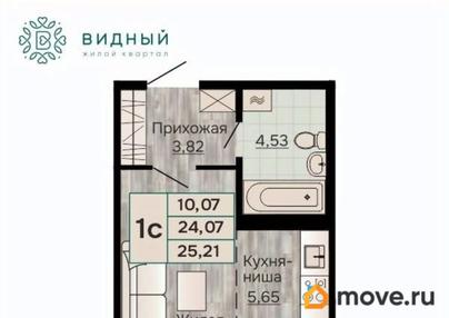 1-комн. квартира, 25.21 м&sup2;