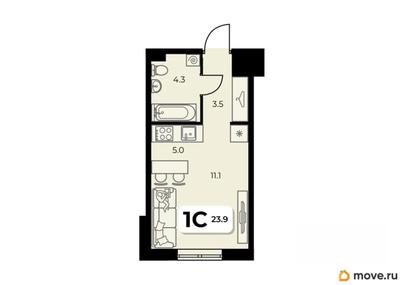 студия, 23.9 м&sup2;