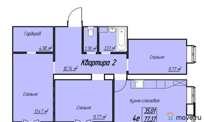 4-комн. квартира, 80.4 м&sup2;