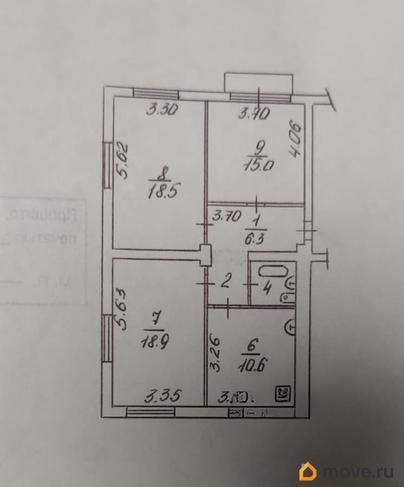 3-комн. квартира, 75.6 м&sup2;