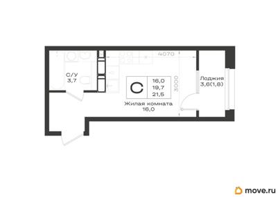 студия, 21.5 м&sup2;
