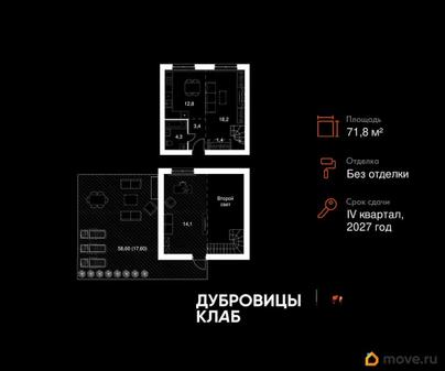 2-комн. квартира, 71.8 м&sup2;