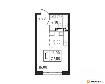 студия, 27.8 м&sup2;