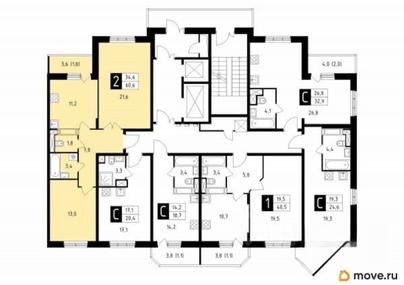 2-комн. квартира, 60.6 м&sup2;