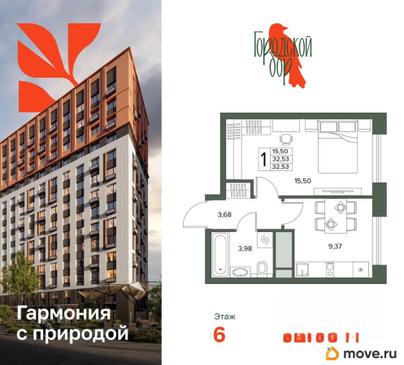 1-комн. квартира, 32.68 м&sup2;