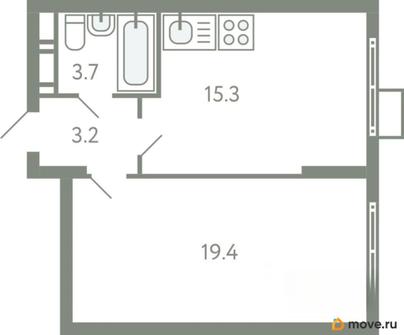 1-комн. квартира, 40.8 м&sup2;