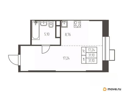 студия, 31.1 м&sup2;