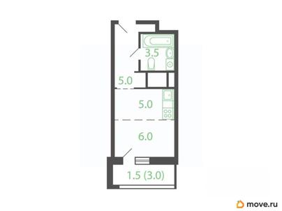 студия, 20.9 м&sup2;