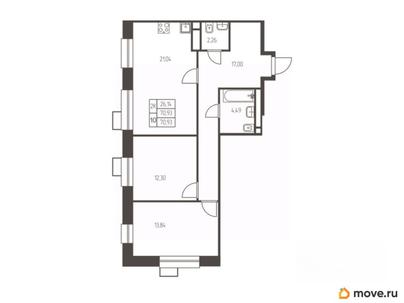 2-комн. квартира, 70.9 м&sup2;